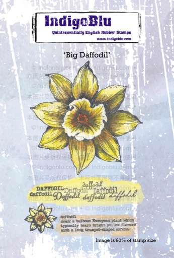 Big Daffodil A6 Red Rubber Stamp